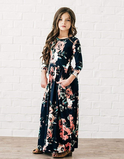 Load image into Gallery viewer, Girl Maxi Dress Floral Long Dresses with Pocket for Girls 6-12 Years
