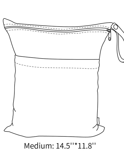 Load image into Gallery viewer, BABY 2Pcs Cloth Diaper Wet Dry Bags Waterproof Reusable with Two Zippered Pockets Travel Beach Pool Daycare Soiled Baby Items Yoga Gym Bag for Swimsuits or Wet Clothes LZX4344
