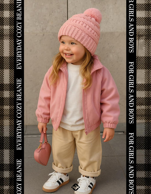 Load image into Gallery viewer, Kids Beanie Baby Toddler Cable Knit Children’S Pom Winter Hat
