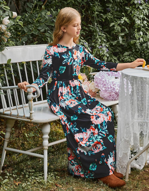 Load image into Gallery viewer, Girl Maxi Dress Floral Long Dresses with Pocket for Girls 6-12 Years
