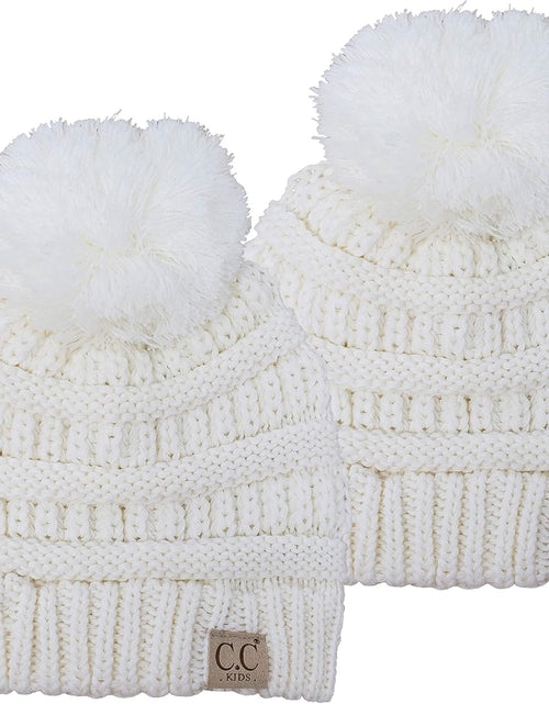 Load image into Gallery viewer, Kids Beanie Baby Toddler Cable Knit Children’S Pom Winter Hat
