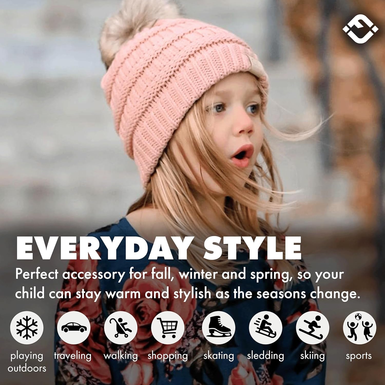 Kids Beanie Baby Toddler Cable Knit Children’S Pom Winter Hat